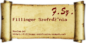 Fillinger Szofrónia névjegykártya